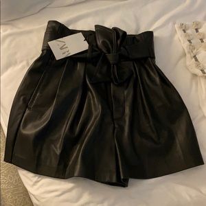 Faux Leather Shorts Zara